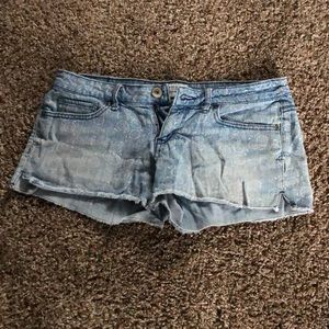 Light blue floral print shorts